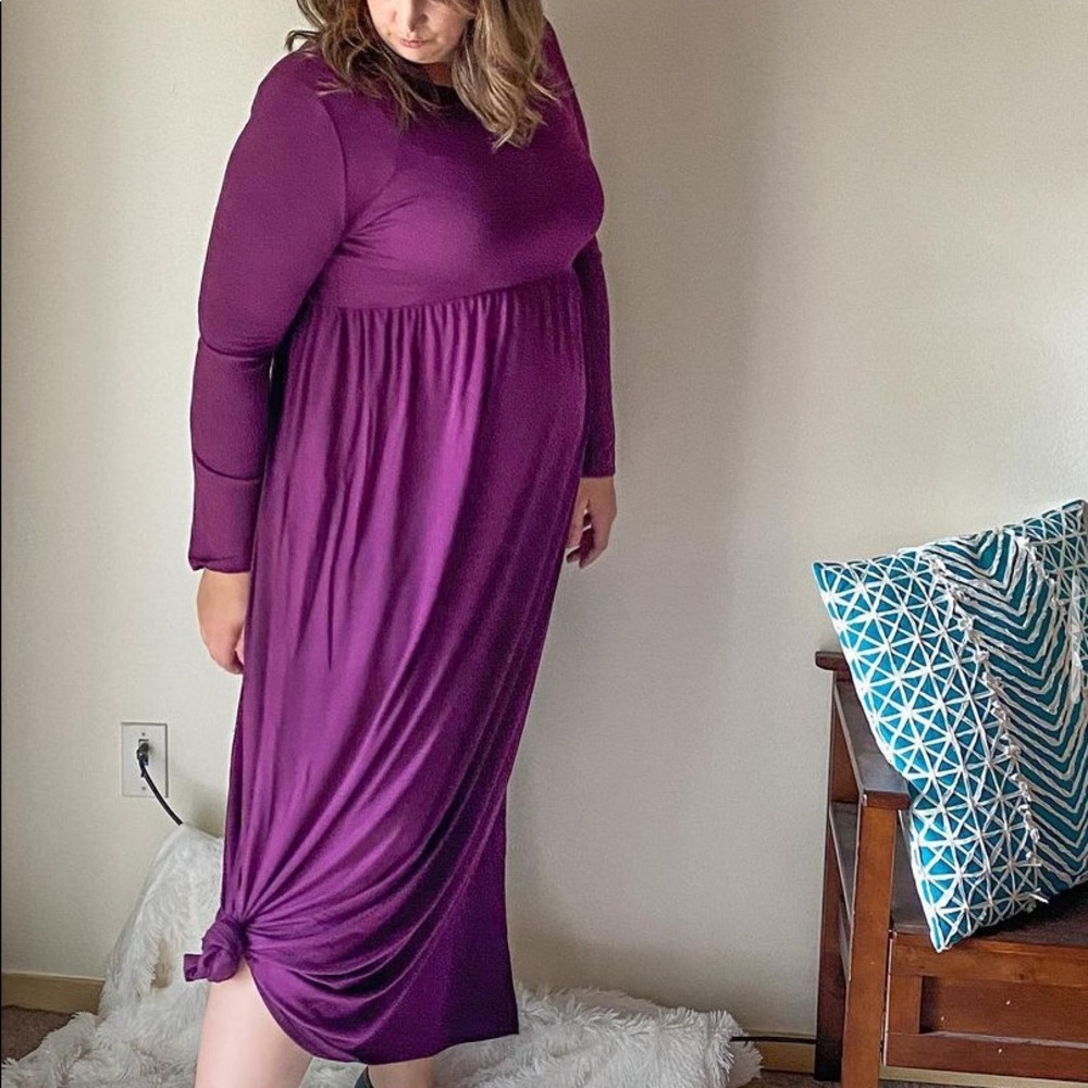 NWT LARGE - Plum Maxi with Pockets - perfect for maternity